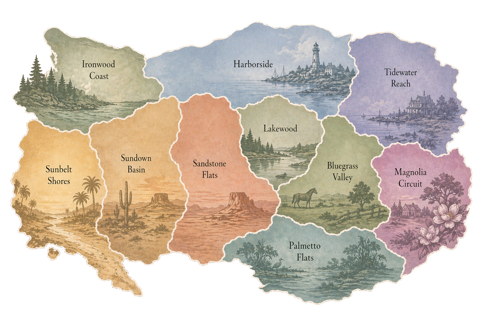Topline regions map